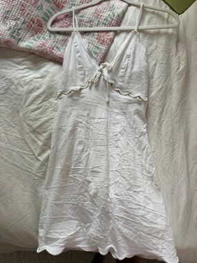 TCL White Lace-Trim Mini Slip Dress